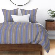 Rustic Coastal Stripes -  Periwinkle and Taupe - Large