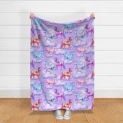 Puffy pastel unicorns, large scale