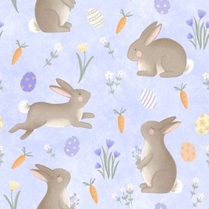 Sweet Spring Easter Bunnies — Pale Blue