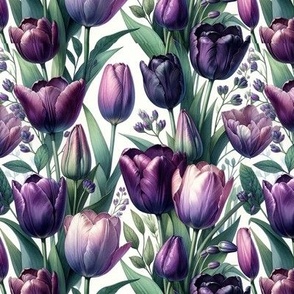Watercolor Purple Tulip