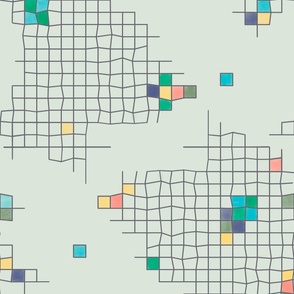 Palest Sage Mod Grid Coloured Squares