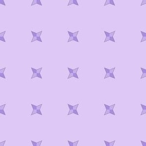 Spanish Tile- Geometric Stars-Lavender and Purple on a Light Lavender Background.