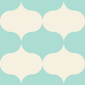 Kitschy-kitchen-retro-vintage-1950s-geometric-ogees-in-beige-soft-pastel-light-baby-blue-XL-jumbo-wallpaper