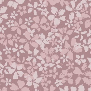 (L) Ditsy Blossoms | muted pink rose blush mauve cream | Large Scale