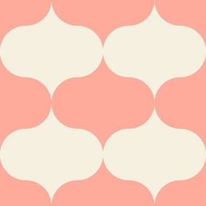 Kitschy-kitchen-retro-vintage-1950s-geometric-ogees-in-beige-soft-pastel-peach-pink-XL-jumbo-wallpaper