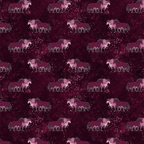 burgundy 3er Mix -  icelandic horses - Toelter - batik - marble