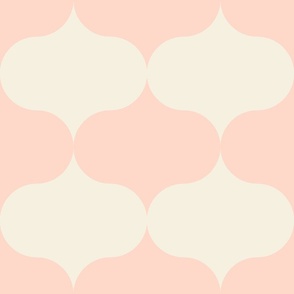 Kitschy-kitchen-retro-vintage-1950s-geometric-ogees-in-beige-soft-pastel-salmon-pink-XL-jumbo-wallpaper