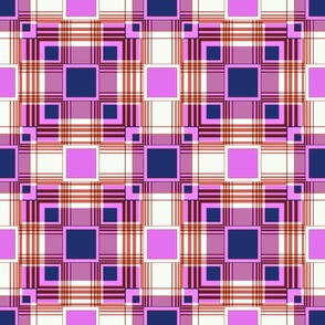 lilac blue geometric multicolored pattern checkered tartan fashionable