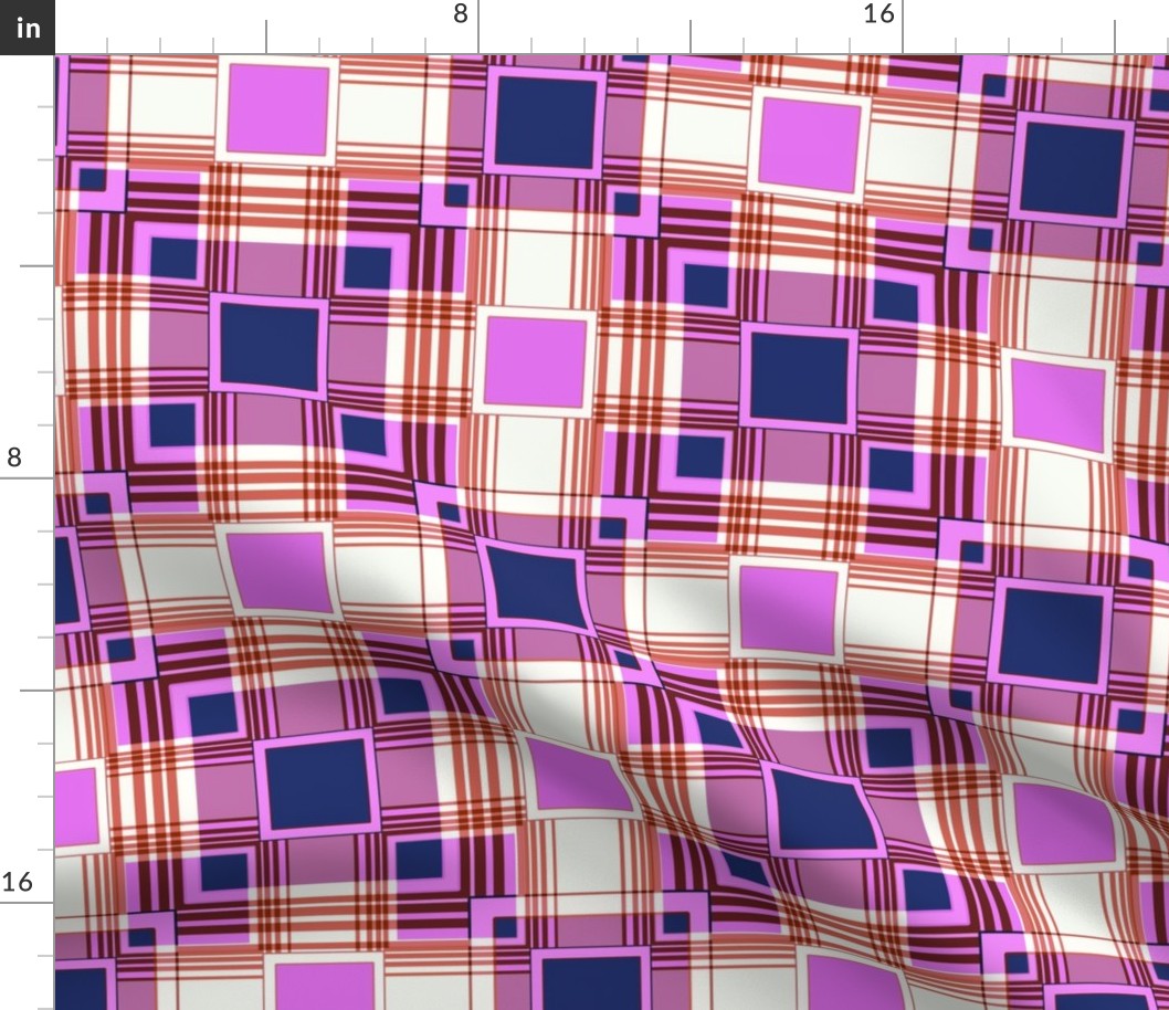 lilac blue geometric multicolored pattern checkered tartan fashionable