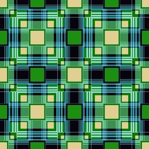  Bright colorful checkered pattern green beige