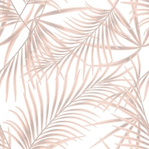 Tropical pattern. Beige palm leaves on a white background.