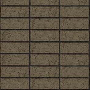 Mid-century Olive Grey Faux Stone Horizontal Tile Wallpaper - Ideal for Kitchen, Bathroom, Laundry, Living Room