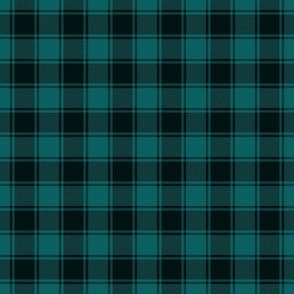 Bottle Green and Faded Black Grunge  Small Checked Plaid
