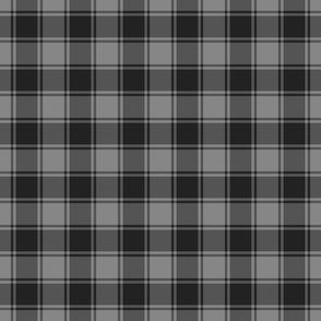 Grey and Faded Black Grunge Small Checked Plaid