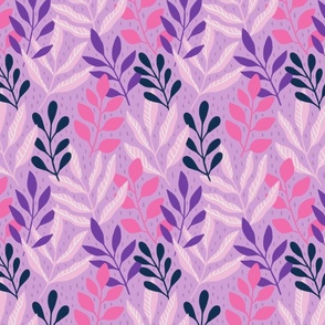 Pink Purple and Navy Leaves