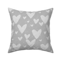 Gray Hearts - Textured - Medium