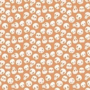 Simple Friendly Skulls Orange 2x2 Medium