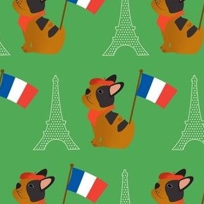 Frenchie / french bulldog / pet / green