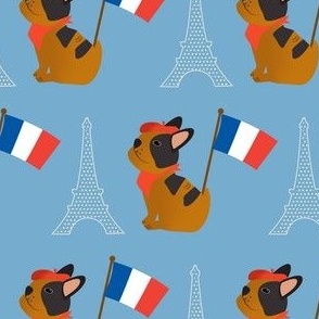 Frenchie / french bulldog / pet / sky blue