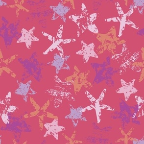 Sea Stars on Dark Pink