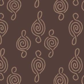 Bohemian Diamond Scrolls in chocolate brown