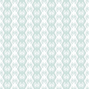  crabs on vertical stripes in sea glass and white | nautical summer fabric | small