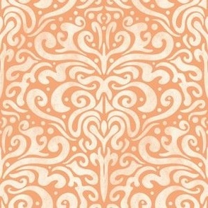 L // Modern Vintage Damask Doodle Textured Victorian Romance in Terracotta