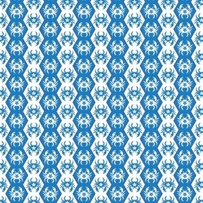 crabs on vertical stripes in blue and white | nautical summer fabric | small