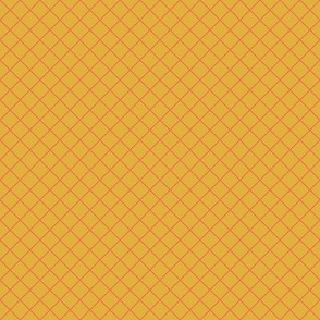 Uptown Diagonal Grid-Lil'Darlin Orange-Ritchie Yellow-Bright Happy 50's Palette