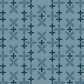 Modern Blue Geometric Floral Pattern for Home Decor