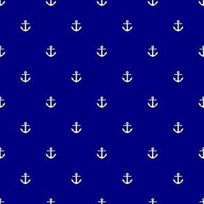 Navy Blue and White Anchor Pattern