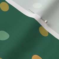 Elegant Dots: Green and Beige Polka Dots on green 