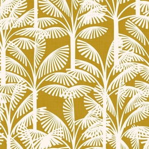 Tropical Palm Trees on Mustard / Large