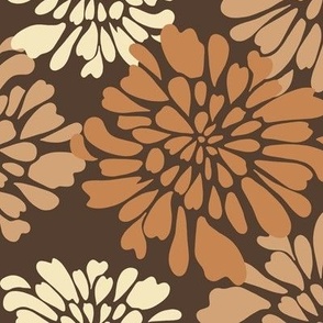 Minimalist Floral Garden-Choclate Brown 