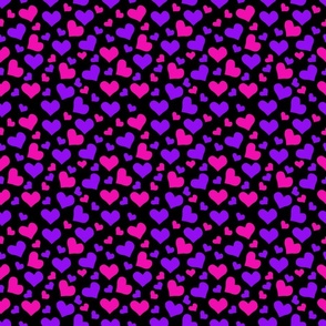 Pink and purple hearts | Medium Version | small, cute heart print