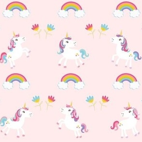 unicorns on pink