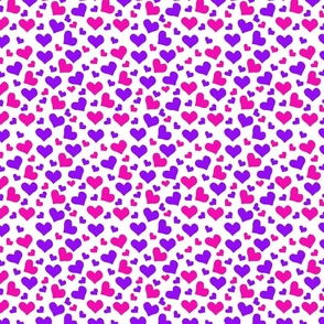 Pink and Purple Hearts | Small version | small, cute heart print