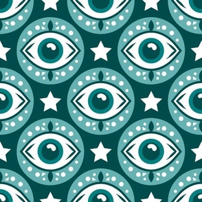 Evil Eye Teal Large Scale