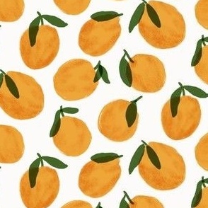 Tossed citrus with green leaves in bold orange - small
