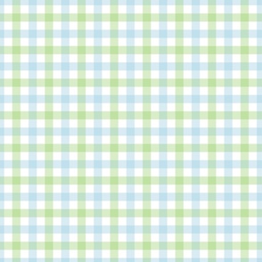 SPRING GINGHAM  BLUE AND GREEN - SMALL