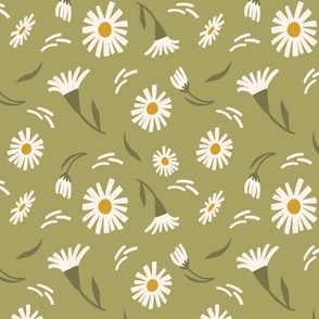 Daisy Meadow Floral_Green