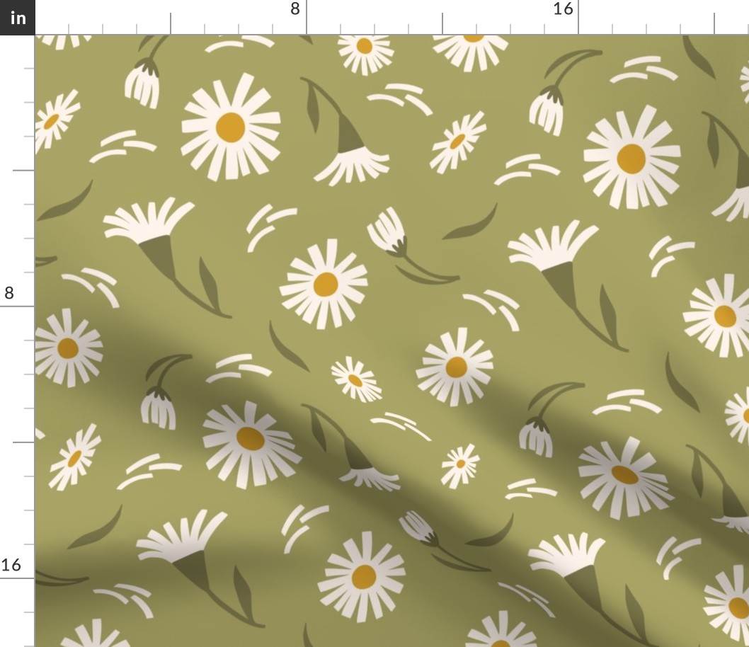 Daisy Meadow Floral_Green