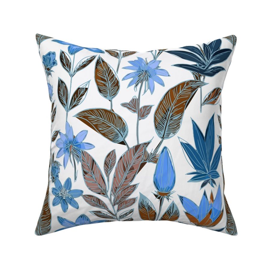 Botanical Bliss - Blue + Dark Blue + Brown ( Medium )