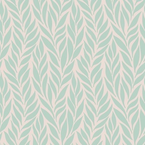 Flowing Vines Pastel Mint Green 