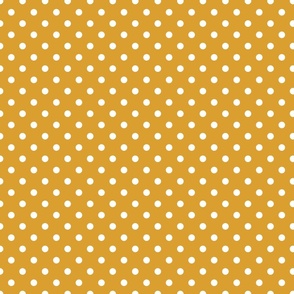 Mustard Gold Small Polka Dots