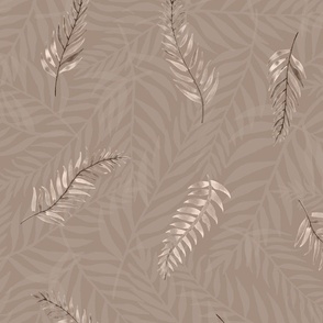 Layered watercolor Ferns on neutral tan background