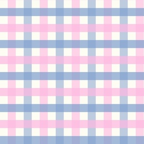 1 inch Large Two-color gingham check - Lavender Pink and Cornflower Blue -  cottagecore country plaid - vichy check - nursery - baby girl - buffalo check checkerboard