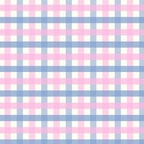 1/4 inch Small Two-color gingham check - Lavender Pink and Cornflower Blue -  cottagecore country plaid - vichy check - nursery - baby girl - buffalo check checkerboard