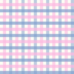 3/4 inch Medium Two-color gingham check - Lavender Pink and Cornflower Blue -  cottagecore country plaid - vichy check - nursery - baby girl - buffalo check checkerboard