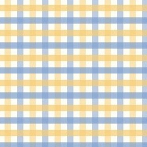 1/4 inch Small Two-color gingham check - Samoan sun yellow and Cornflower Blue -  cottagecore country plaid - vichy check - nursery - baby girl - buffalo check checkerboard